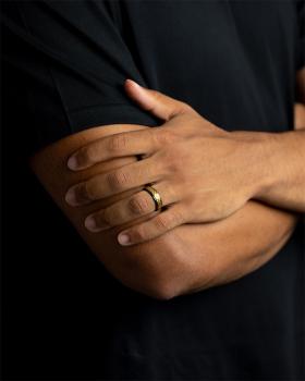 6 mm Titanring mit schwarzem und goldenem Finish - Duplus Black Gold